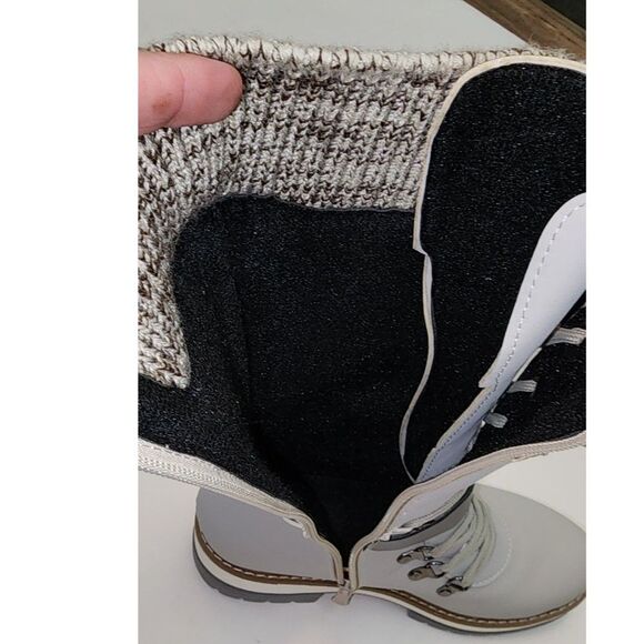 JcBaby Women's Grey Lace-up Calf-High Snow Boots 7.5 - Picture 7 of 10